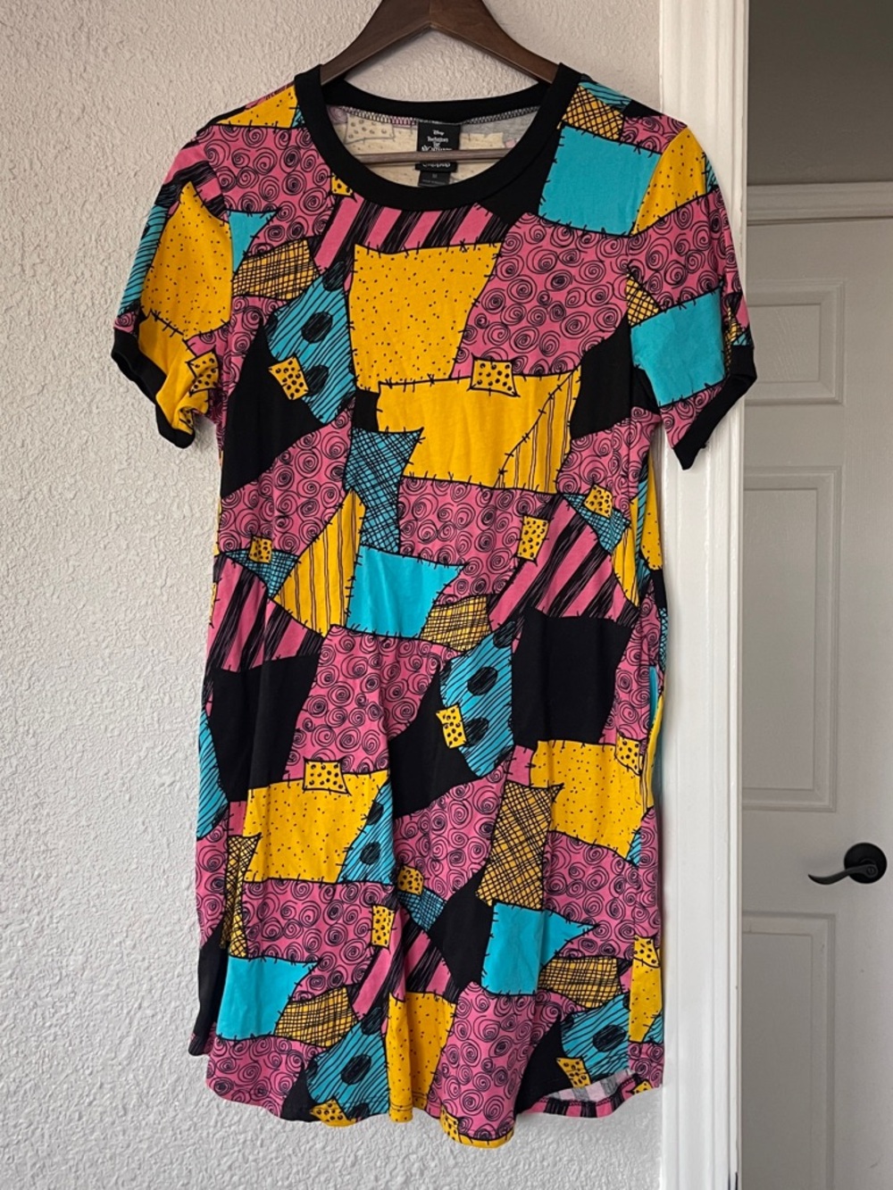 Nightmare Before Christmas Sally Patchwork Dress Disney Graphic Tee Dress M